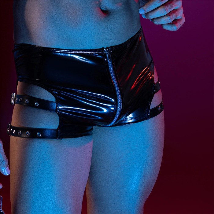 Boxeri Barbati Wetlook, Negru, S/M