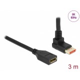 Cablu prelungitor Displayport 8K60Hz/4K240Hz HDR unghi sus/drept T-M 3m, Delock 87084