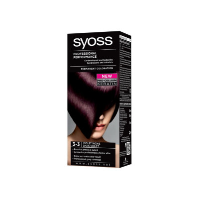 Vopsea de Par Permanenta SYOSS Color Baseline, 3-3 Nuanta Violet Inchis, 115 ml, Vopsea Permanenta, Vopsea SYOSS, Vopsea de Par Profesionala foto