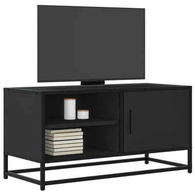 vidaXL Dulap TV, negru, 80x34,5x40 cm, lemn prelucrat și metal foto