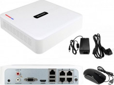 H265+ UltraHD 4ch POE IP Network Video Recorder (pt 4 camere) IP HIWatch, 40Mbs ,HWN-2104H-4P foto