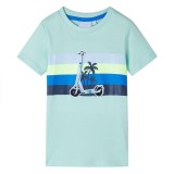 Tricou pentru copii, verde menta deschis, 116 GartenMobel Dekor, vidaXL