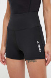 Adidas TERREX pantaloni scurți sport TERREX Multi femei, culoarea negru, cu imprimeu, high waist IB1892