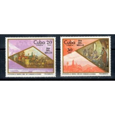 Cuba 1985 - Ziua marcii postale, pictura, arta, serie neuzata