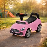 Masinuta Ride-on, sezut ergonomic cu spatar, volan, 66x29x36 cm, roz