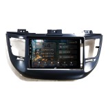 Navigatie Hyundai Tucson 3 (2015-2018) rama neagra 4GB RAM Android Quadcore DSP GPS Wi-FI Carplay Android Auto USB Bluetooth Waze Touchscreen 9 inch
