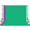 Suport fundal foto 2x3m, clesti inclusi + 3 panze de fundal 2.9x2m, rosu, albastru si verde, Oem