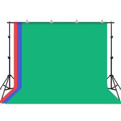Suport fundal foto 2x3m, clesti inclusi + 3 panze de fundal 2.9x2m, rosu, albastru si verde foto