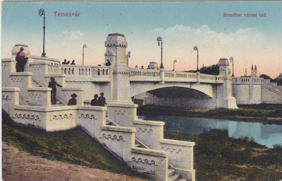 Timisoara Temesvar erzsebet varosi hid ND(1915) foto