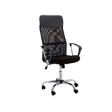 Scaun birou ergonomic mesh OFF 907, baza cromata, cu tetiera, mecanism de balans, 110 kg