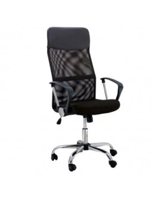 Scaun birou ergonomic mesh OFF 907, baza cromata, cu tetiera, mecanism de balans, 110 kg foto
