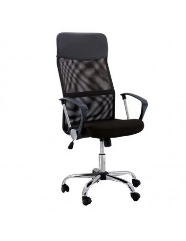 Scaun birou ergonomic mesh OFF 907, baza cromata, cu tetiera, mecanism de balans, 110 kg