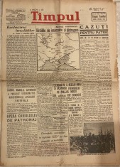 Ziar vechi ziarul Timpul razboi mondial Antonescu Hitler regele Mihai 1941 foto