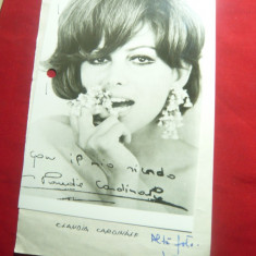 Fotografie Claudia Cardinale cu autograf fotografiat ,dim.=15x9,6cm