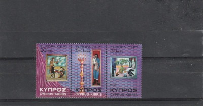 Cipru 1975-Europa CEPT,3 valori,triptic,MNH,Mi.426-428 foto