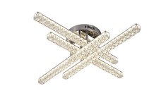 Lustra LED 112W, 4 brate cu diamante, telecomanda, 4320lm, lumina calda/rece
