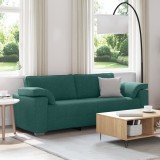 Canapea 3 locuri vidaXL Verde &icirc;nchis 178 cm Material textil
