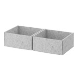 Set 2 cutii pentru depozitare, 25 x 27 x 12 cm, Gri, General