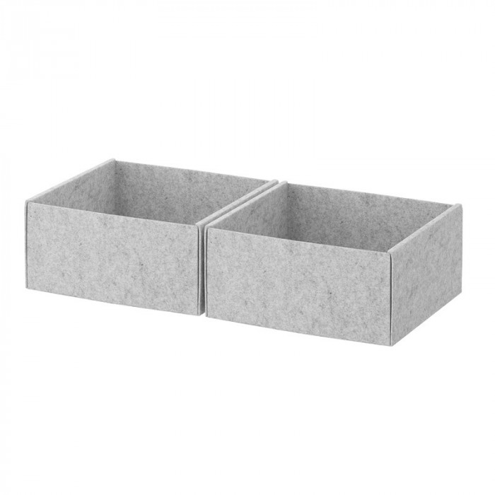 Set 2 cutii pentru depozitare, 25 x 27 x 12 cm, Gri