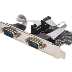 Placa PCI-Express 1.0 adaptor la 2 x Port Serial 9 pin RS232, pci-e la 9pin rs 232