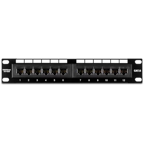Patch Panel 12 porturi RJ45 UTP 10&#039;, Cat6 - TRENDnet TC-P12C6