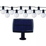 Instalatie cu panou solar LED 10 becuri 5.5 m 0.5W lumina calda IP65