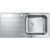 Chiuveta bucatarie Grohe K500 31563SD1, 1000 x 500 mm, montare pe blat, picurator, evacuare, inox satinat