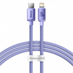 Cablu incarcare/transfer Baseus Crystal Shine, USB Type-C/Lightning, 20W, 2m, Mov