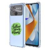 Husa antisoc pentru xiaomi poco c40, airbag pro, clear, follow your dreams