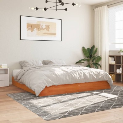 vidaXL Cadru de pat fără saltea, maro ceruit 180x200 cm lemn masiv pin 844815 foto