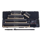 Set 5 gletiere profesionale, lama inox 0.3 mm, Premium Gold, 25, 40, 60, 80, 100 cm, adaptor, maner telescopic, rola gletuit, geanta, Ergoplane, Olejn