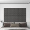 VidaXL Panouri de perete 12 buc. gri, 30x15 cm piele ecologică 0,54 m&sup2; 343970