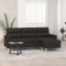 vidaXL Canapea cu 3 locuri cu taburet, negru, 180 cm, material textil 3201077