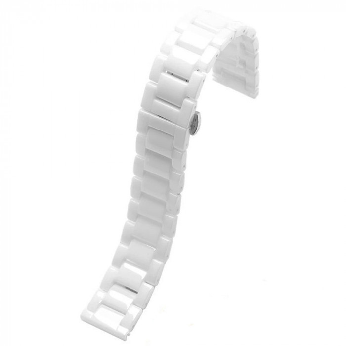 Curea ceramica, compatibila cu Seiko Skx007, Telescoape QR, 22mm, Magnolia White