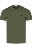 Tricou Barbati U.S. Polo Assn. Mick Kaki Bumbac 100% Logo Aplicat Guler Rotund