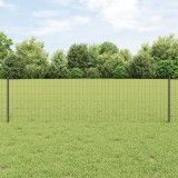 vidaXL Gard Euro cu 11 St&acirc;lpi Gri 0,6x25 m Oțel