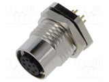 Conector M12 soclu mamă 8 pini drept THT 1,5A 30V IP67 LUTRONIC