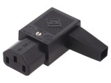 Conector Alimentare AC Mufă Mamă 10A 250V IEC 60320 St&acirc;nga