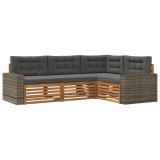 vidaXL Set de canapele de exterior 4 pcs Natural și Antracit 3383310