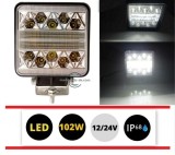 LED Lumini de lucru 12V 24V 102W 5800lm pentru Camion tractor Suv 4x4 Combo