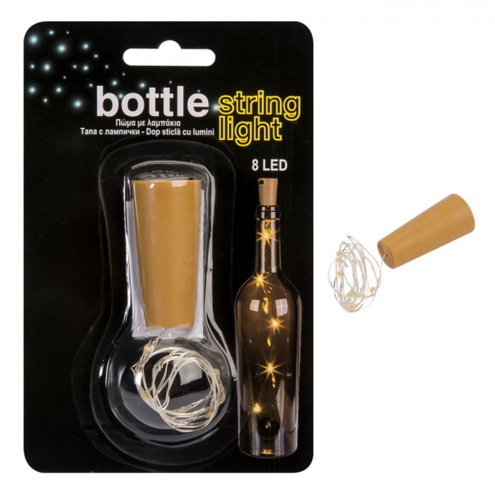 Dop Sticle LED Decorativ, Sarma Flexibila, Lumini Alb Cald, 70 cm
