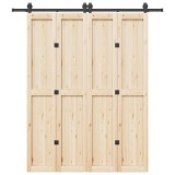 Gossi set feronerie pentru usi glisante, negru, 200 cm, otel