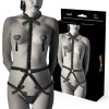 COQUETTE CHIC DESIRE - ELASTIC HARNESS SET AND NIPPLE COVERS BLACK, COQUETTE ACCESSORIES