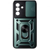 Husa spate TPU negru, plastic verde, inel, protectie camera, pentru Samsung Galaxy A36 5G