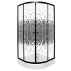 Cabină de duș curbată Pixel Black 80 cu cădiță de duș