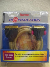 Cablu Imprimanta Hama Gold-Line 3m IEEE1284 Parallel Centronics placat 24k foto