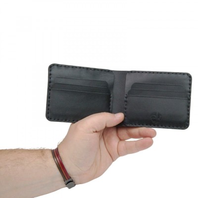 Portofel clasic barbati din piele naturala, Hector Young, negru foto