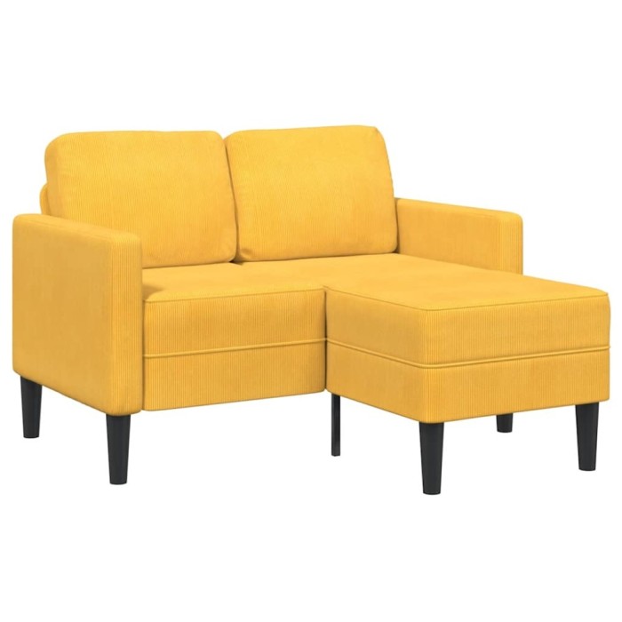 vidaXL Canapea cu 2 locuri cu șezlong &icirc;n formă de L galben deschis 4107082