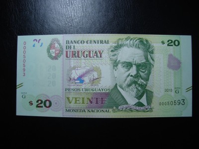 URUGUAY 20 PESOS 2015 UNC foto