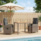 Cumpara ieftin Set dining pentru exterior 3 buc. Gri deschis si gri inchis
